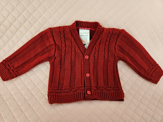 Girls 0-3 months Red Cardigan