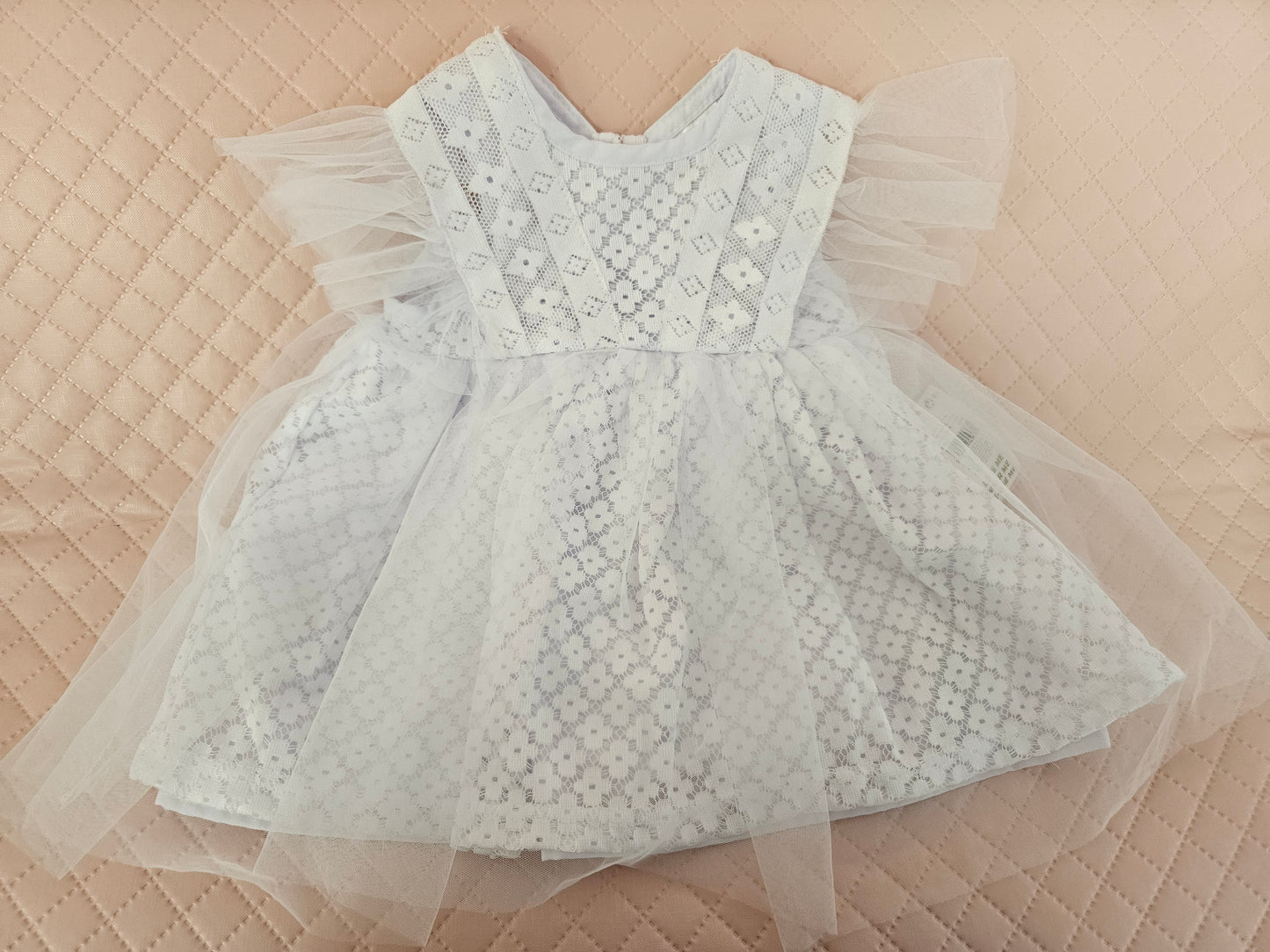 Girls 3-6 Months White Special Occasions Dress with Tulle