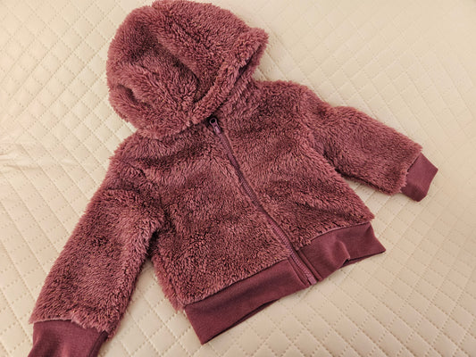 Girls 3-6 Months Fluffy Hoodie with Tinsil