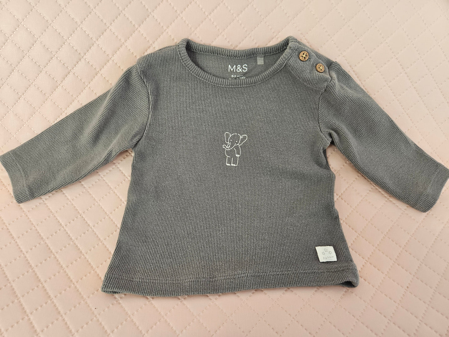 Boys 0-3 Months Grey long sleeve top