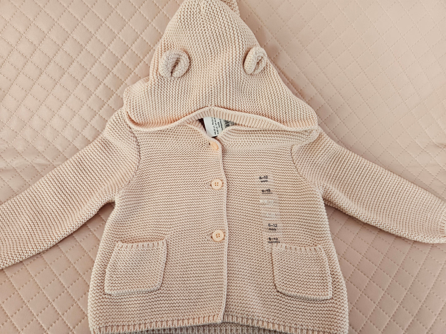 Girls 6-9 Months Pink GAP Hooded Cardigan