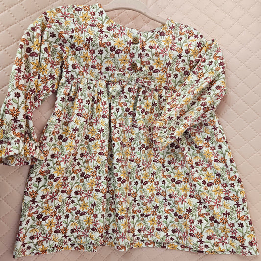 Girls 6-9 Months Floral Pattern Long Sleeve Dress