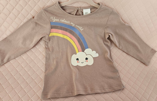 Girls 6-9 Months Rainbow Print Long Sleeve top