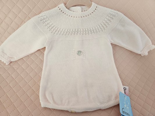 Girls 6-9 Months Baby Pink Knitted Bodysuit