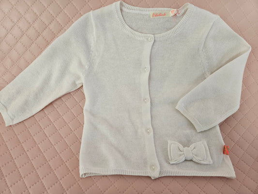 Girls 9-12 Months White Cardigan with Glitter throughout