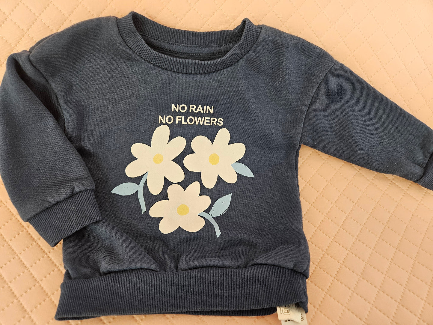 Girls 9-12 Months Navy Sweatshirt with Floral Design