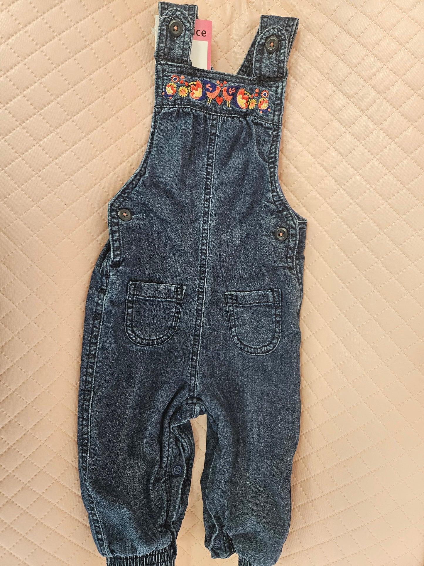 Girls 9-12 Months Denim Dungarees