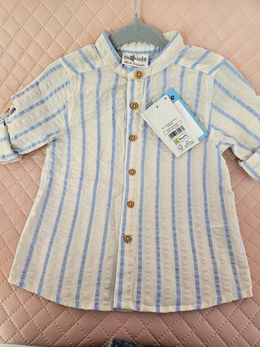 Boys 9-12 Months Stripped Cotton Shirt