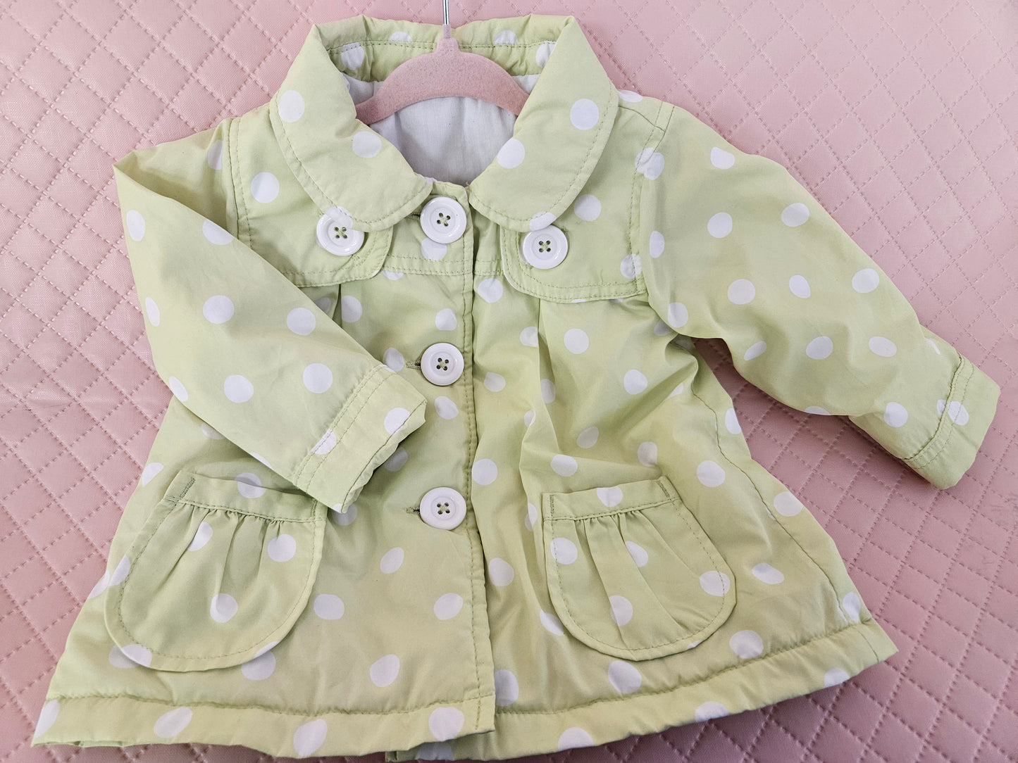 Girls 6-9 Months Lime Green Polka Dot Jacket