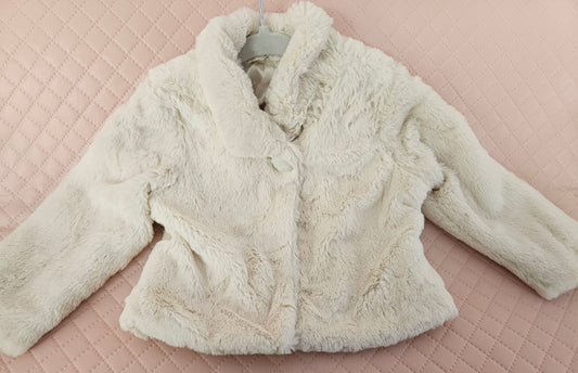 Girls 6-9 Months Fluffy Sleeved Shawl Jacket