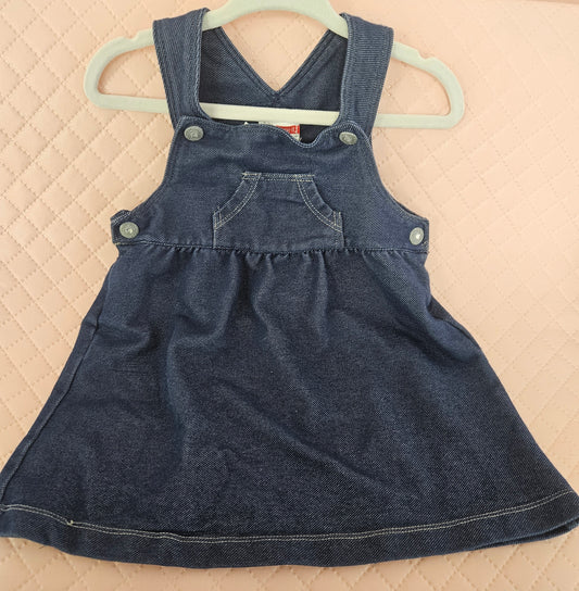 Girls 6-9 Months Denim Dungarees Dress