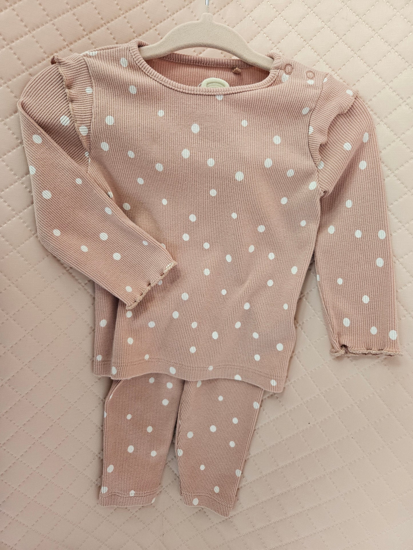 Girls 6-9 Months Pink Polkadot 2 Piece Outfit