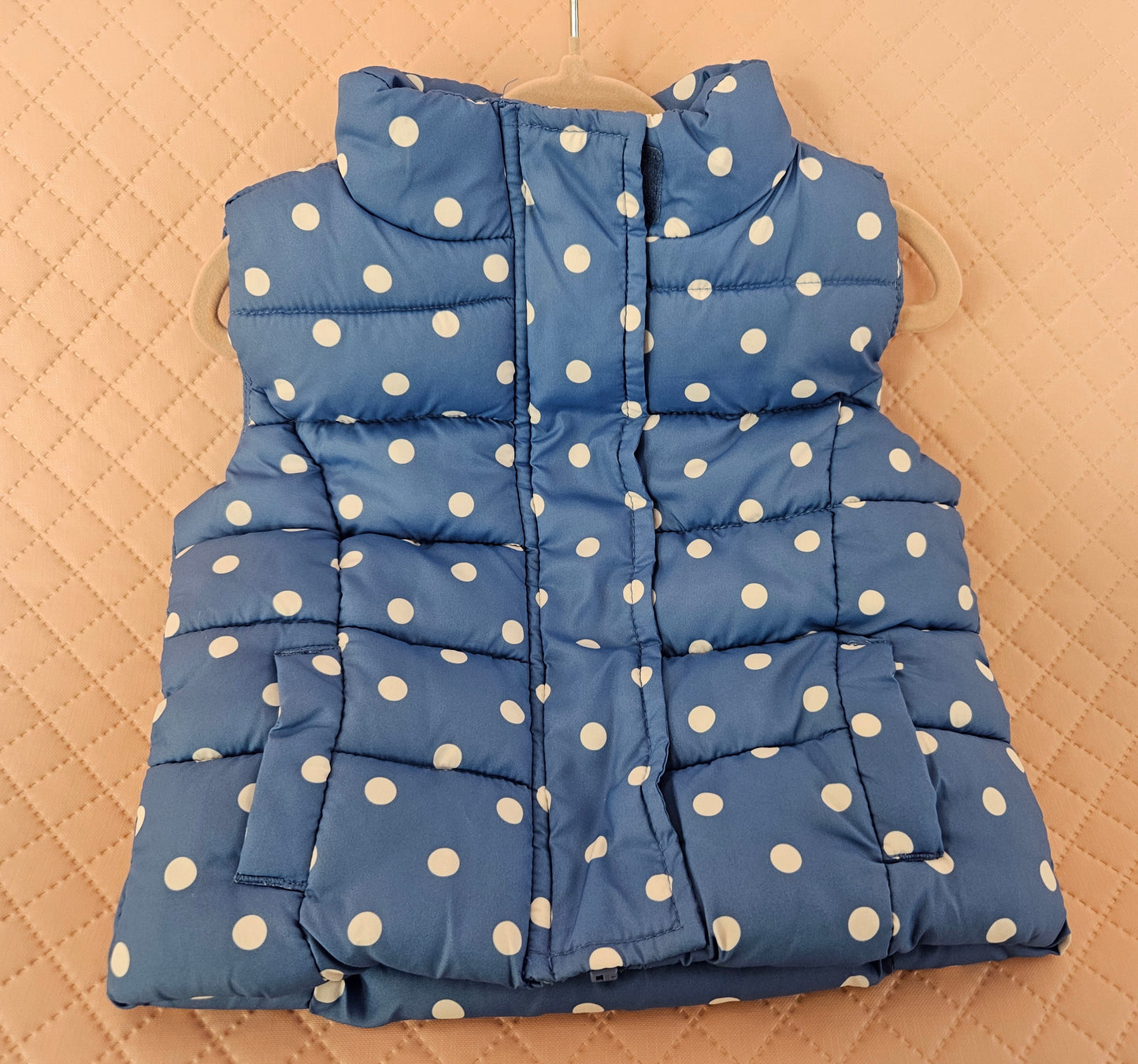 Girls 9-12 Months Blue Polkadot Gillet