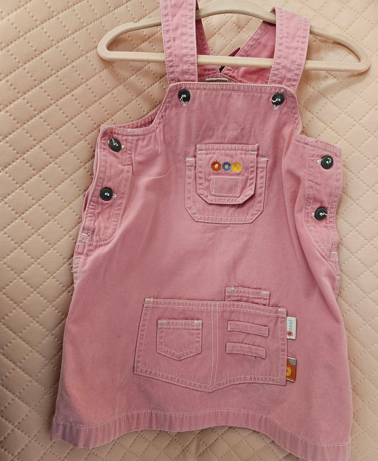 Girls 9-12 Months Pink Denim Dungaree Dress