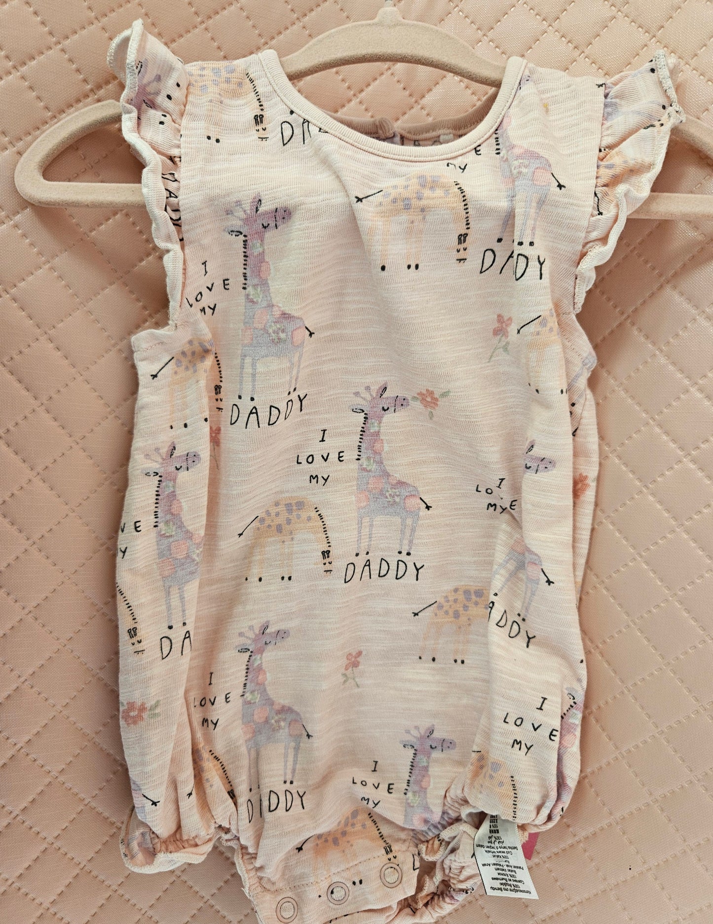 Girls 9-12 Months Giraffe 'I Love My Daddy" baby vest