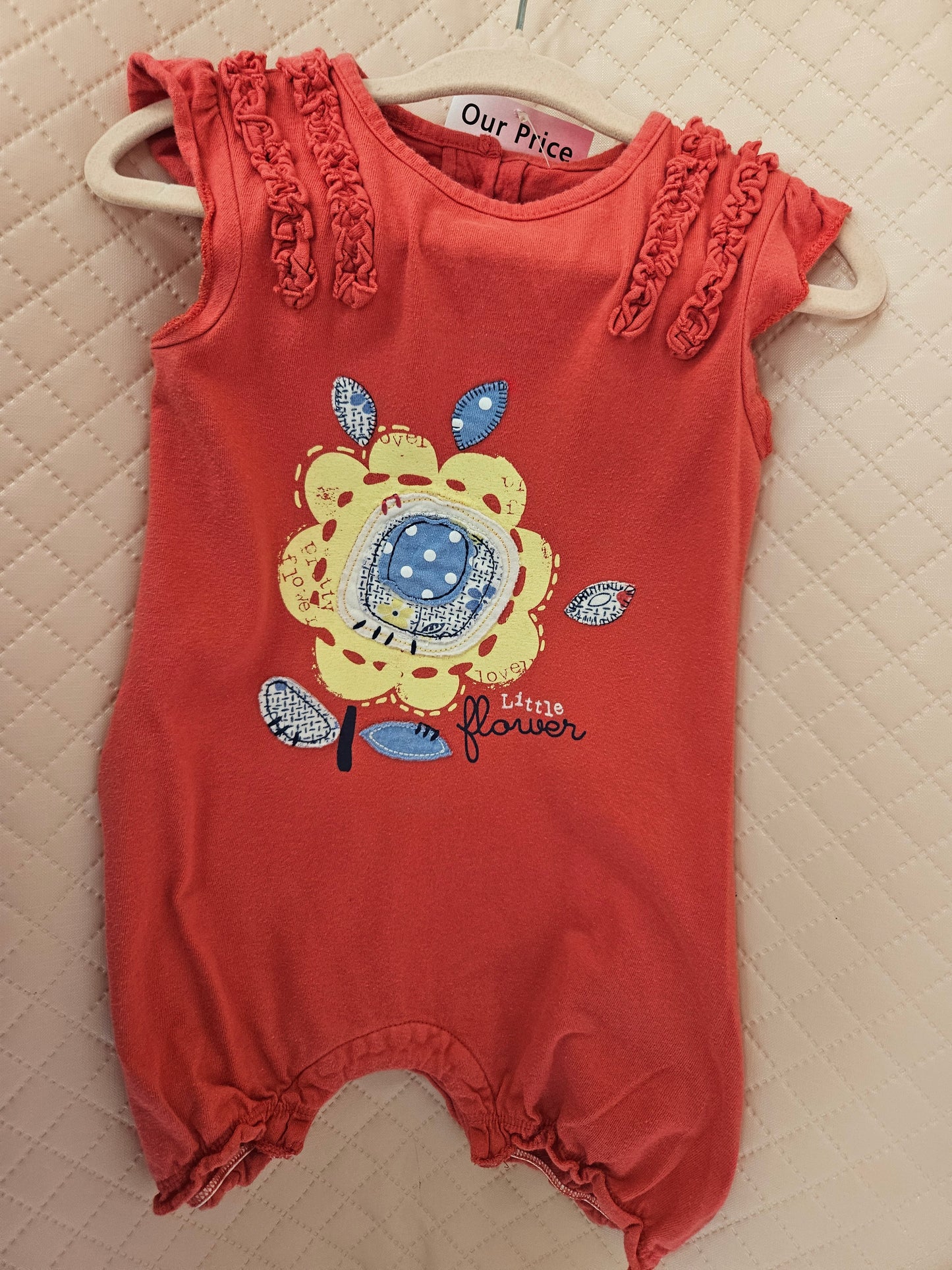 Girls 9-12 Months Pink Little Flower Bodysuit