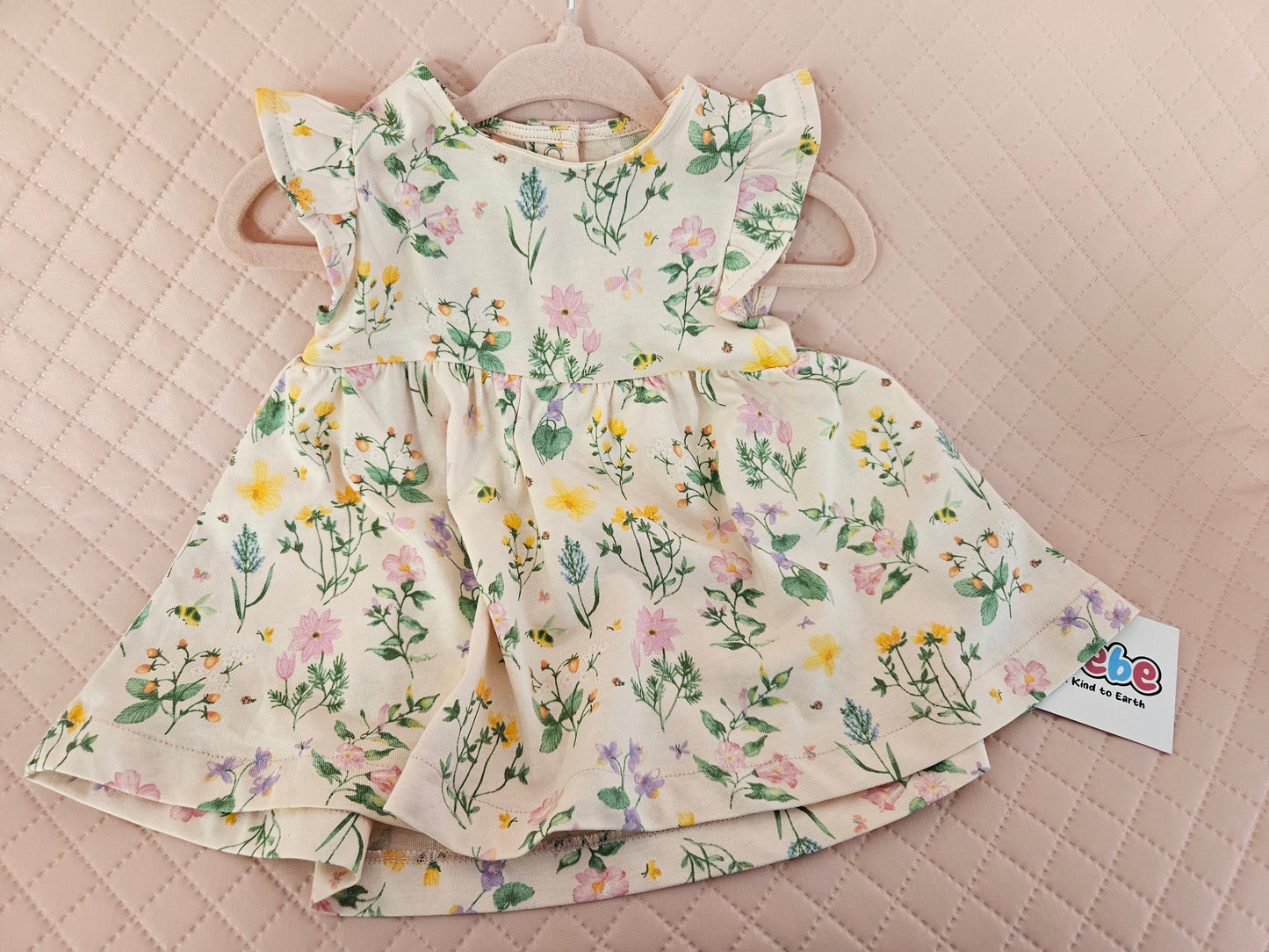 Girls 0-3 Months Pink Floral Dress preloved