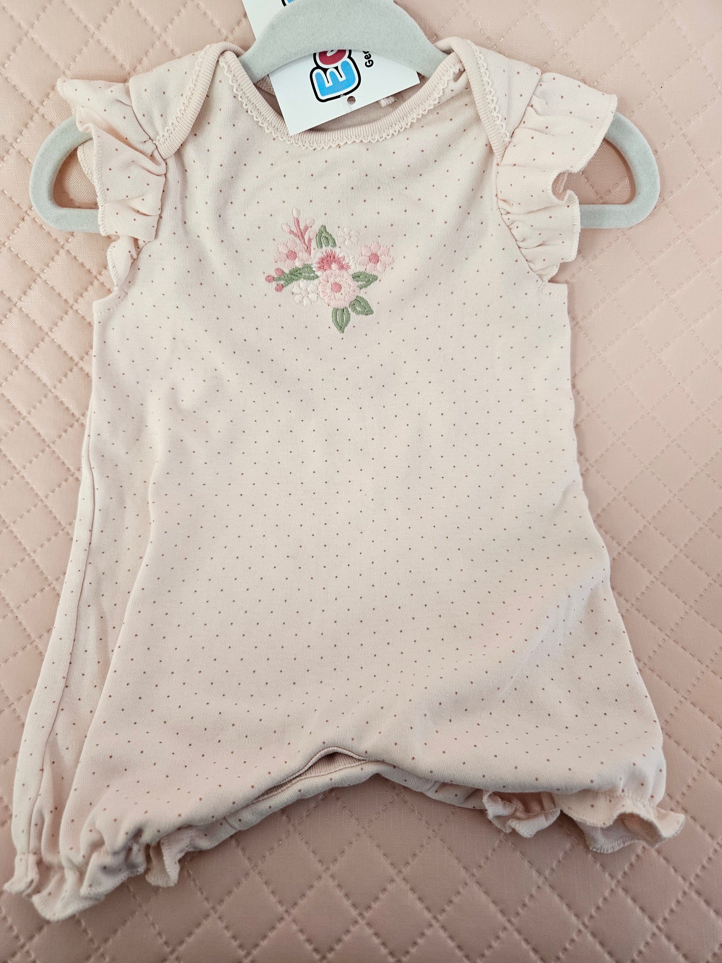 Girls 0-3 Months Pink Polkadot Bodysuit Preloved