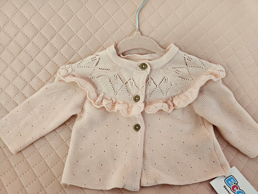 Girls 0-3 Months Pink Cardigan Preloved