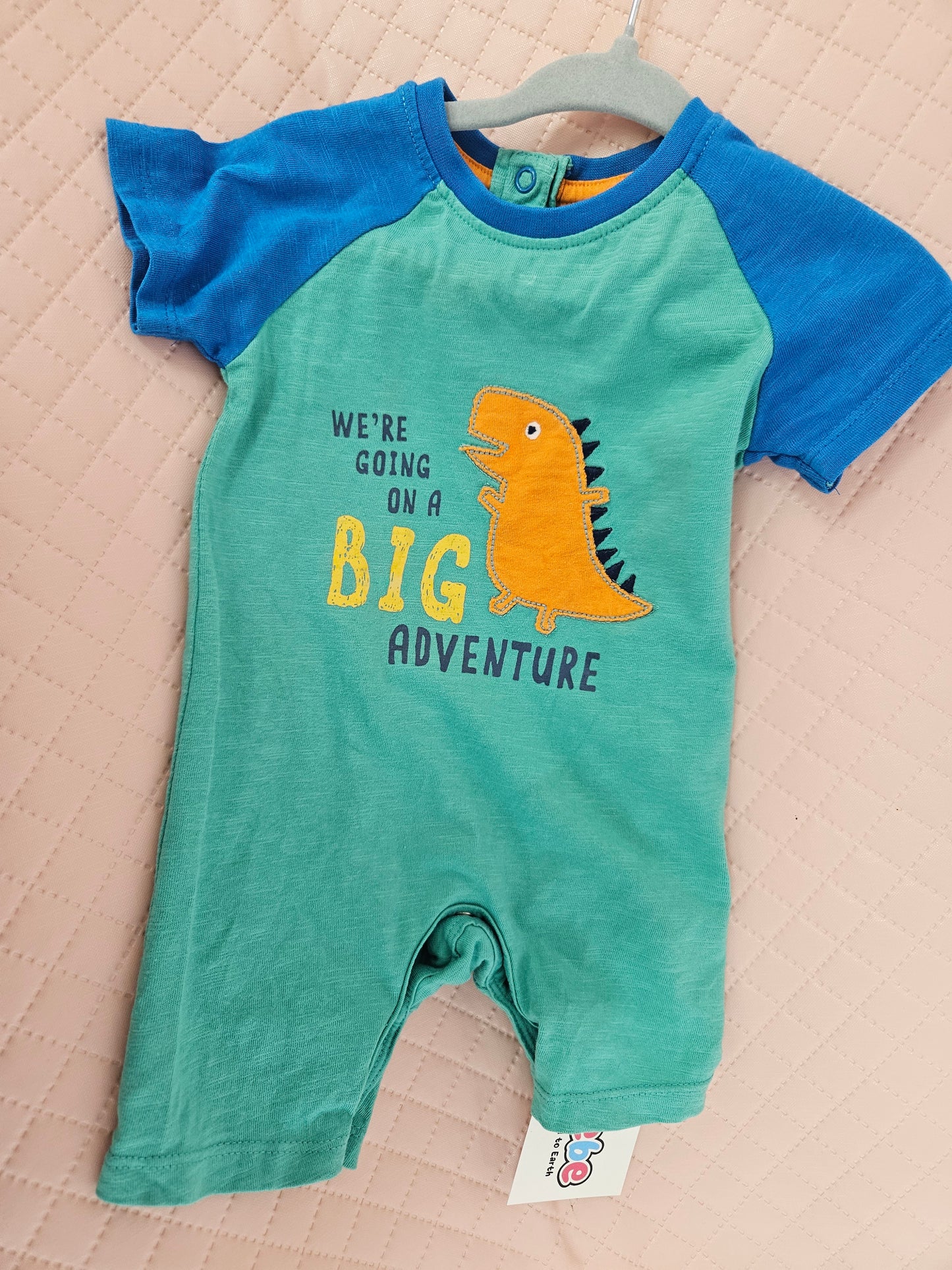 Boys 3-6 Months Dino Summer Bodysuit Preloved