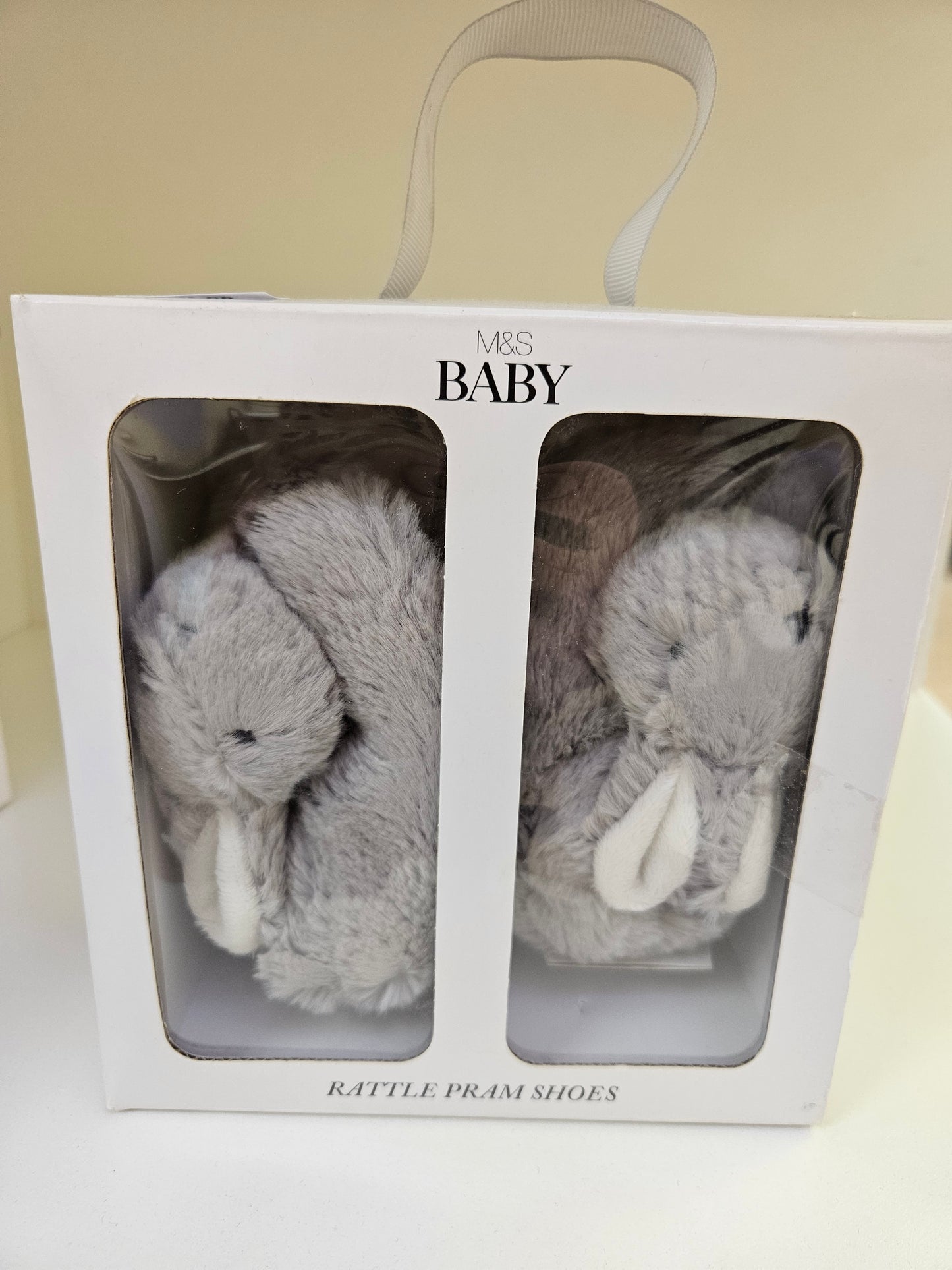 Baby 3-6 Months M&S Bunny Rattle Pram Shoes New