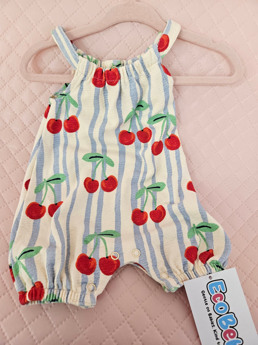 Girls 0-3 Months NEXT Newborn Cherry Print Jumpsuit Preloved