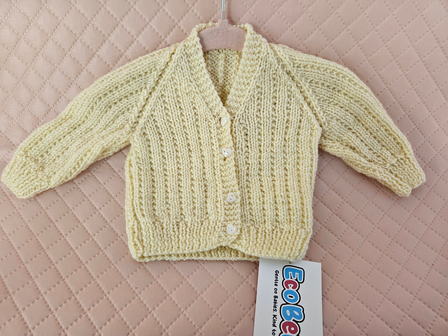 Girls 0-3 Months Handmade Crocheted Cardigan Preloved