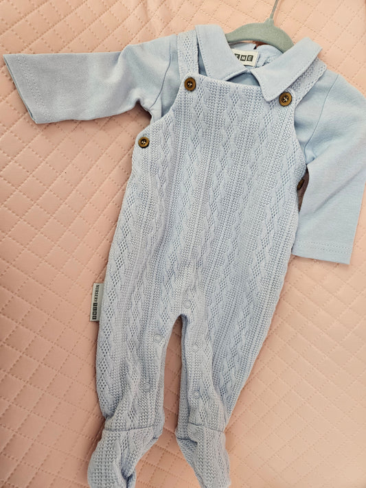 Boys 0-3 Months 2 Piece Blue Outfit Preloved