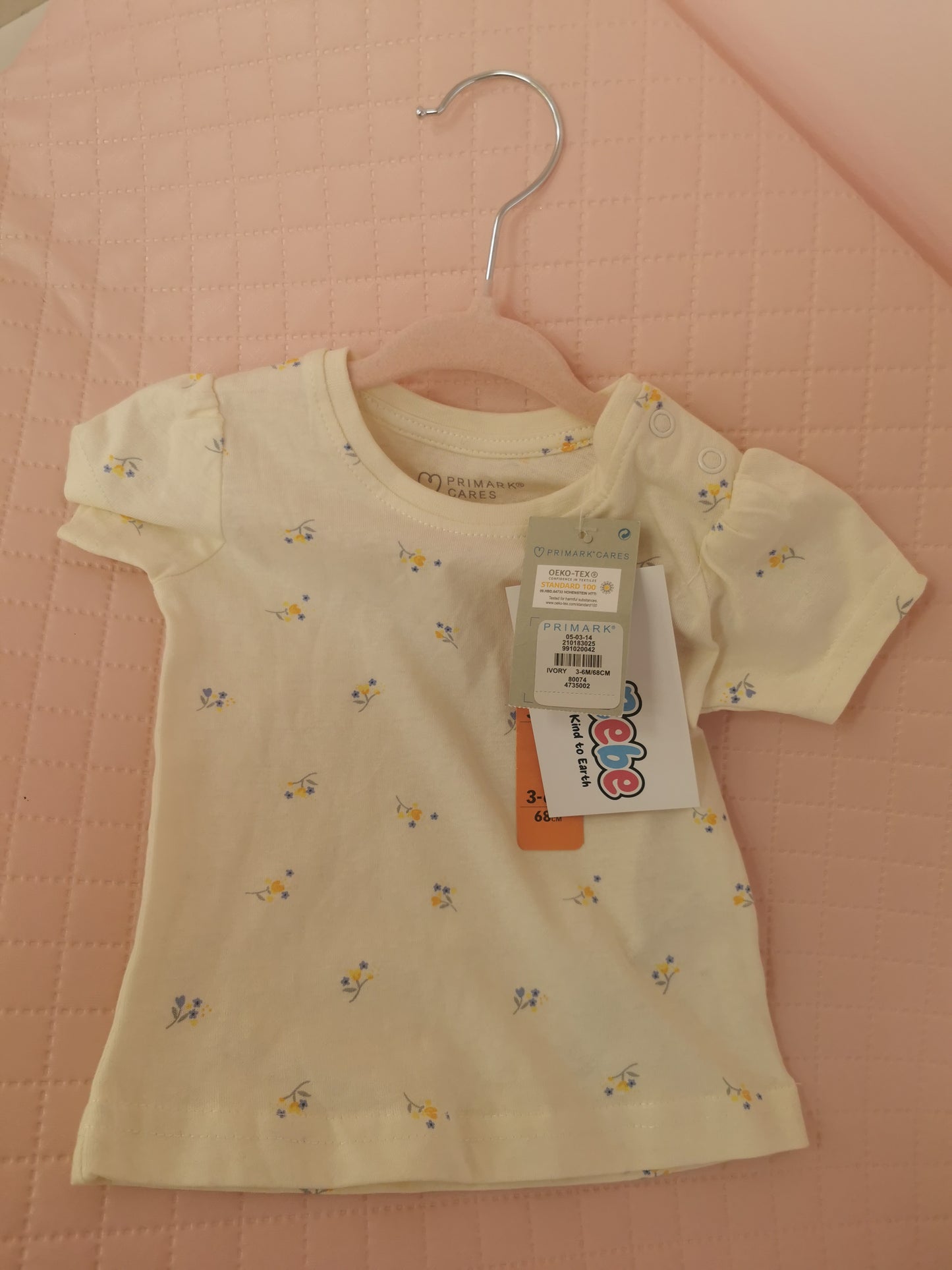 Girls short sleeve flower top 3-6 Months