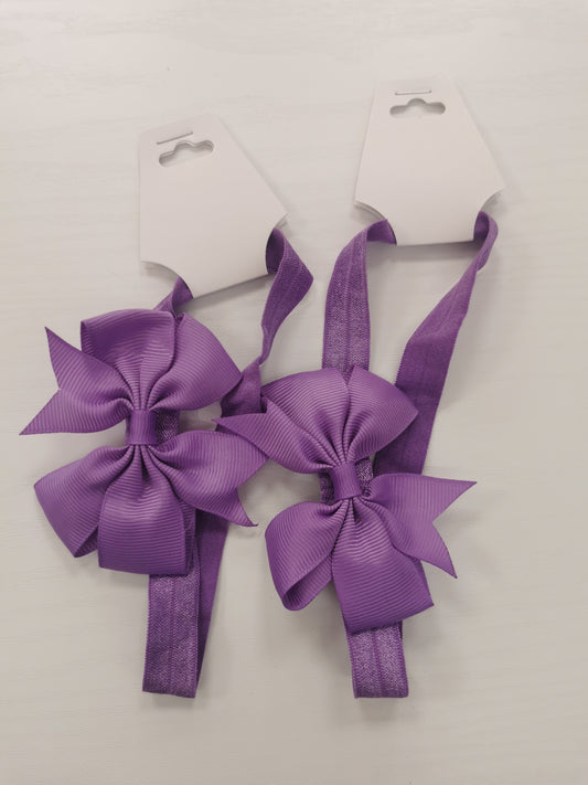 Girls single Hairband with Bow Deep Purple