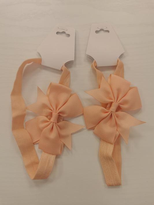 Girls single Hairband with Bow in Light Pink